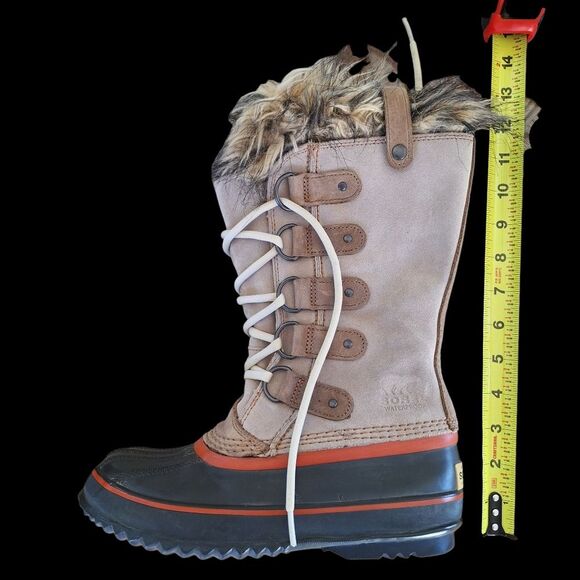 Sorel Joan of Arctic Light Brown Suede Faux Fur Tall Winter Snow Boot Waterproof - Picture 8 of 16